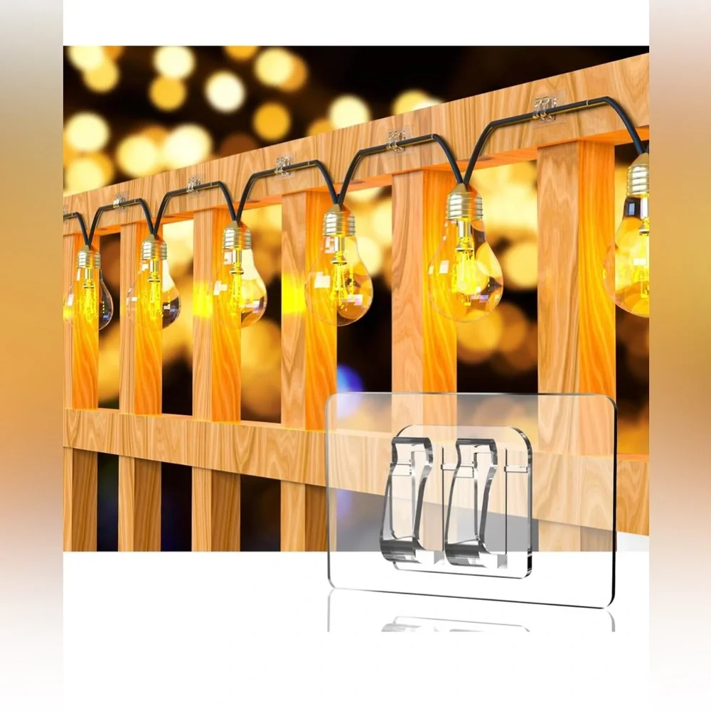 Adhesive Hooks for outdoor string lights 100pk